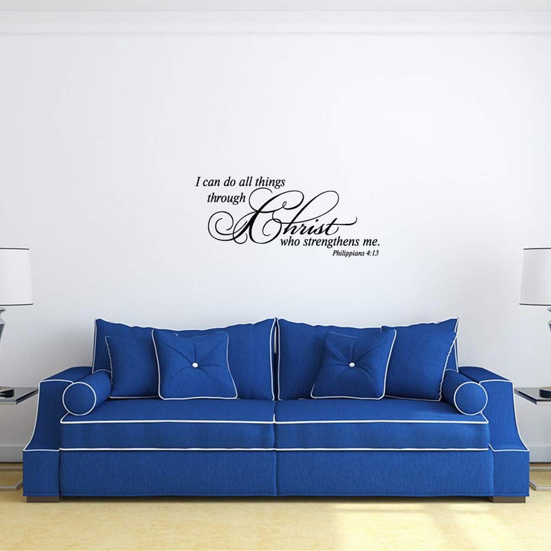 MOVANKRO I can do All Things Through Christ who Strengthens me Philippians 4:13 Wall Decal Vinyl Christian Quotes Bible Scripture Inspirational Words Wall Stickers Religious Home DÃ©cor - Image 5